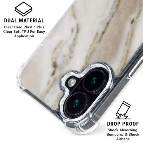 Vanilla Marble iPhone 16 Clear Case